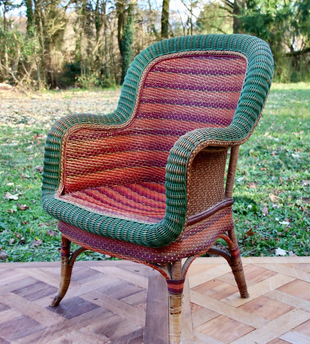 Pair Of 50s Rattan Armchairs-photo-3