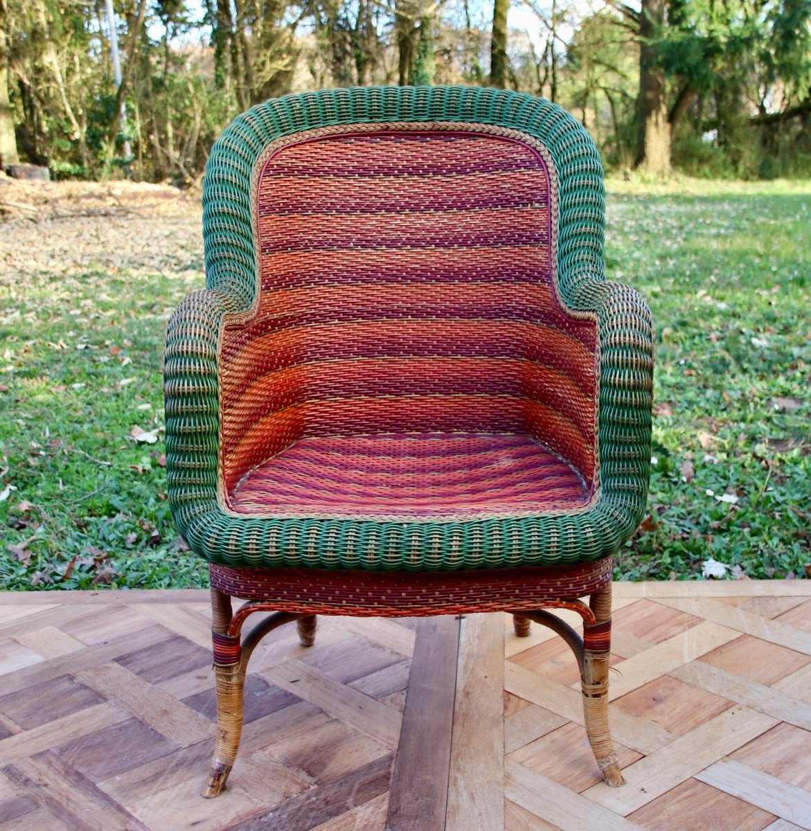 Pair Of 50s Rattan Armchairs-photo-4