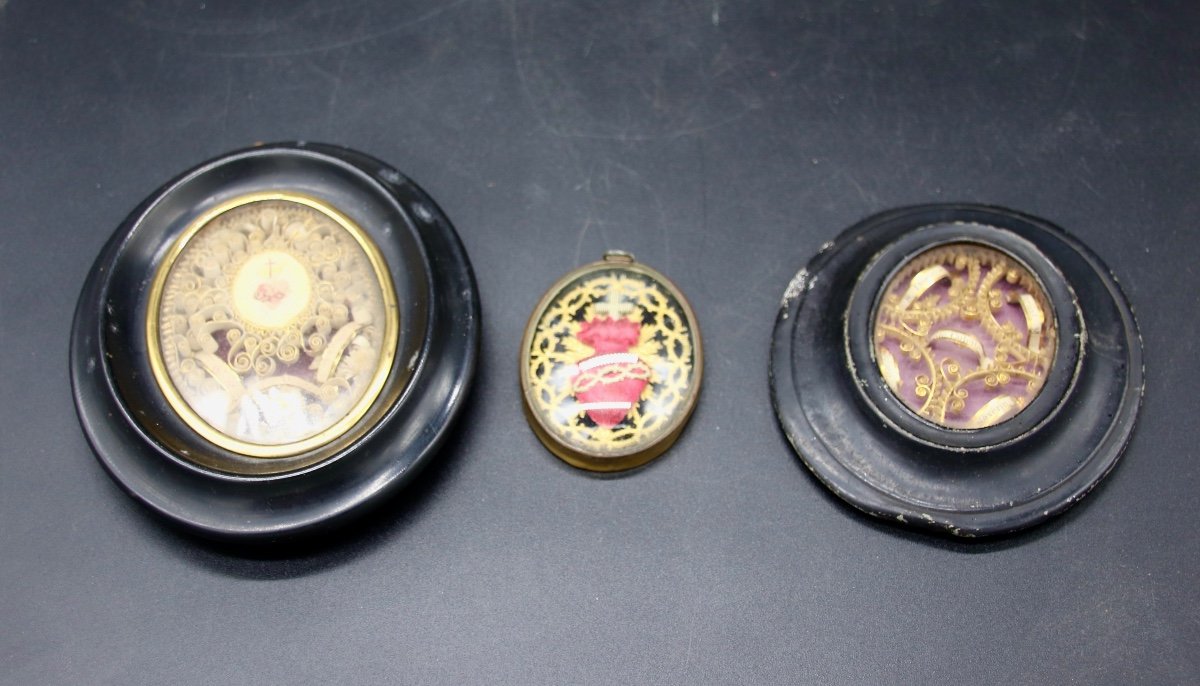 Set Of 3 19th Century Reliquaries -photo-5