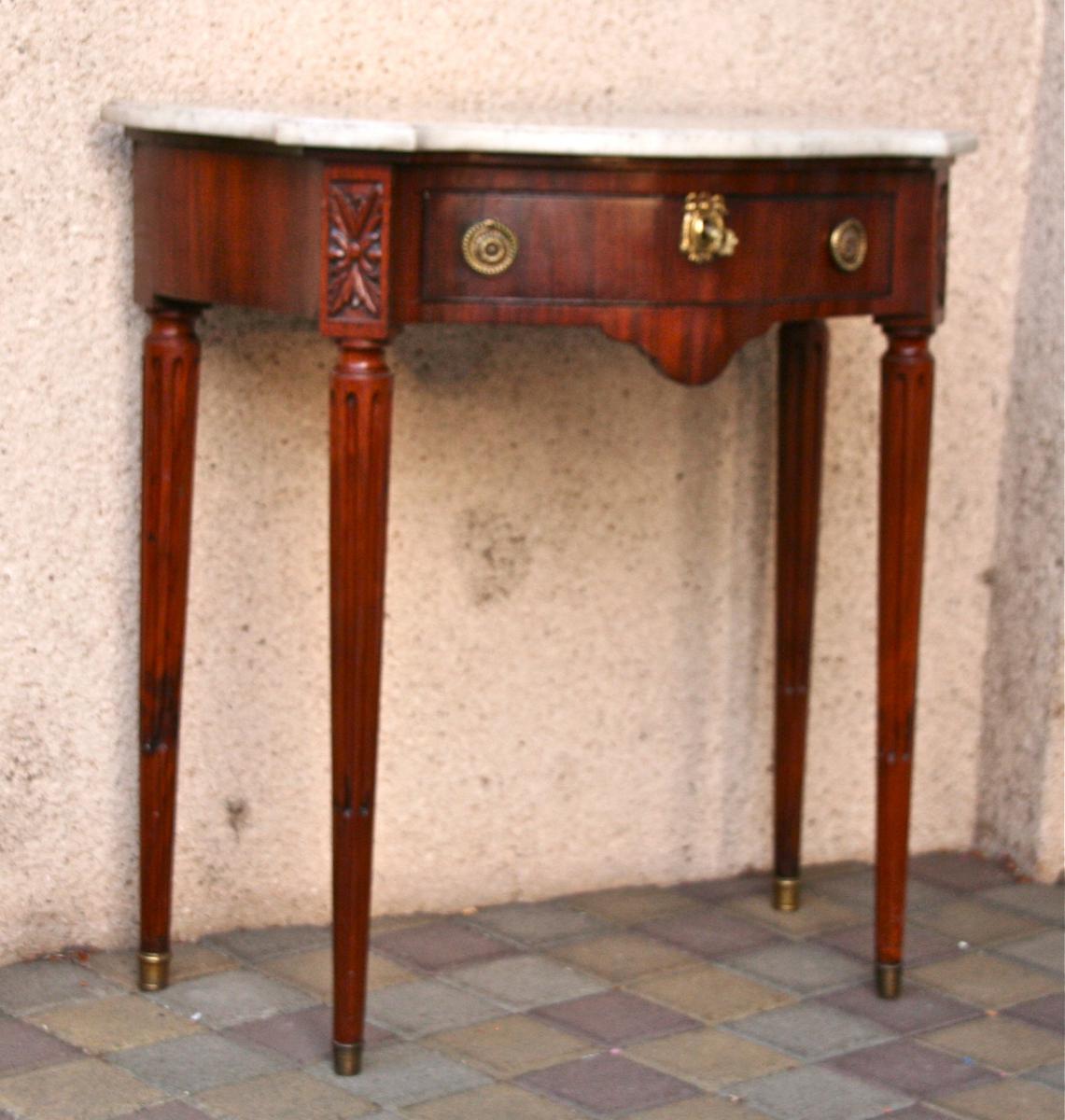 Curved Console Louis XVI Mahogany-photo-4