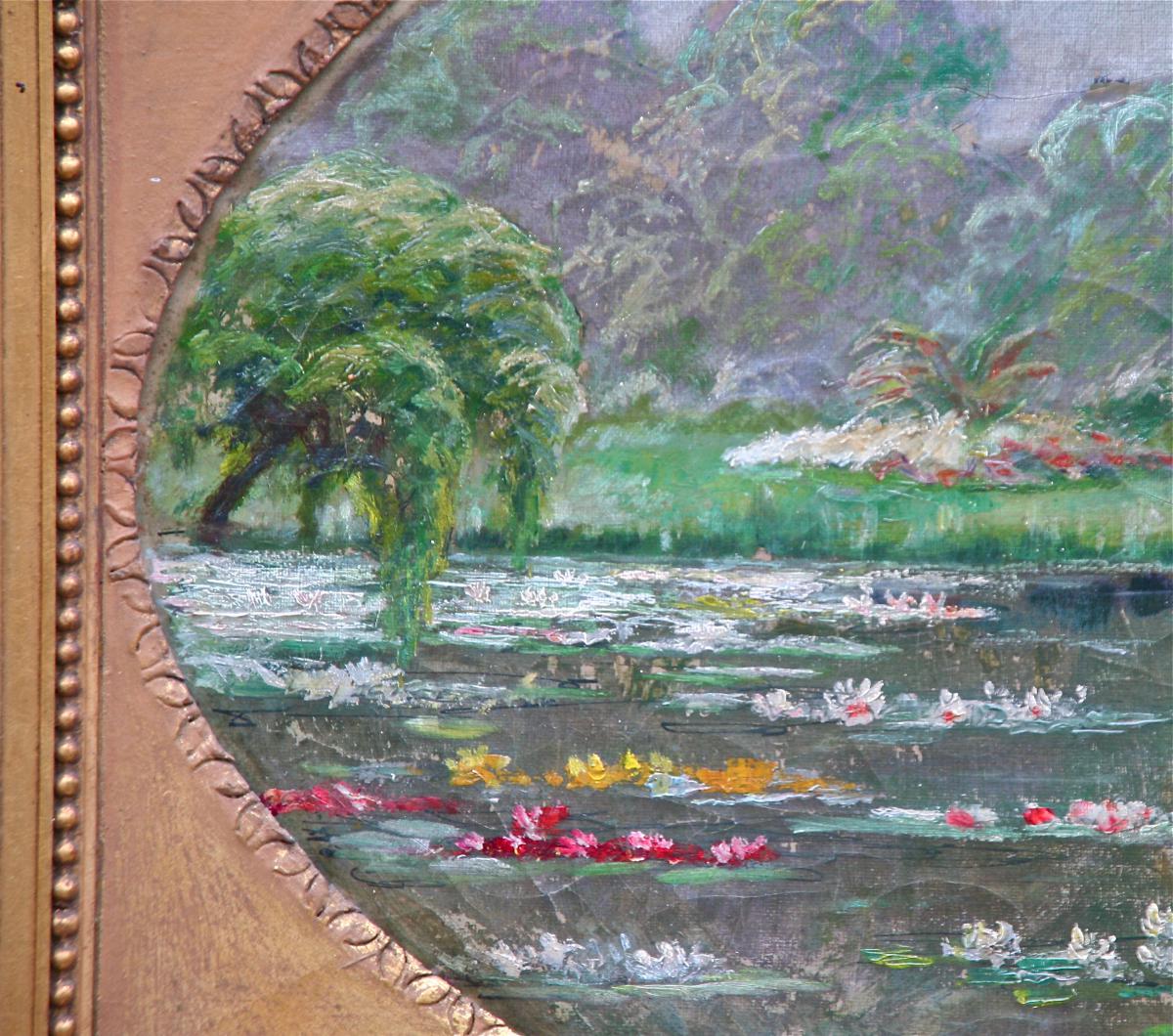 Oil Painting "the Lilies" From Julien Delvigne-photo-2