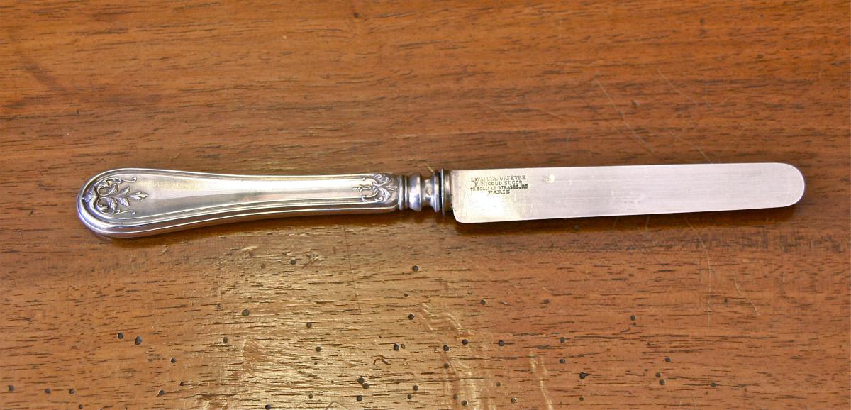 Suite Of Twelve XIXth Silver Fruit Knives-photo-8