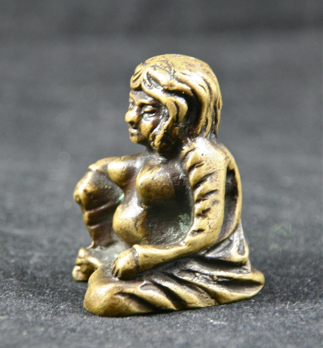 Amulette érotique Extrême-orient XIXème En Bronze-photo-2