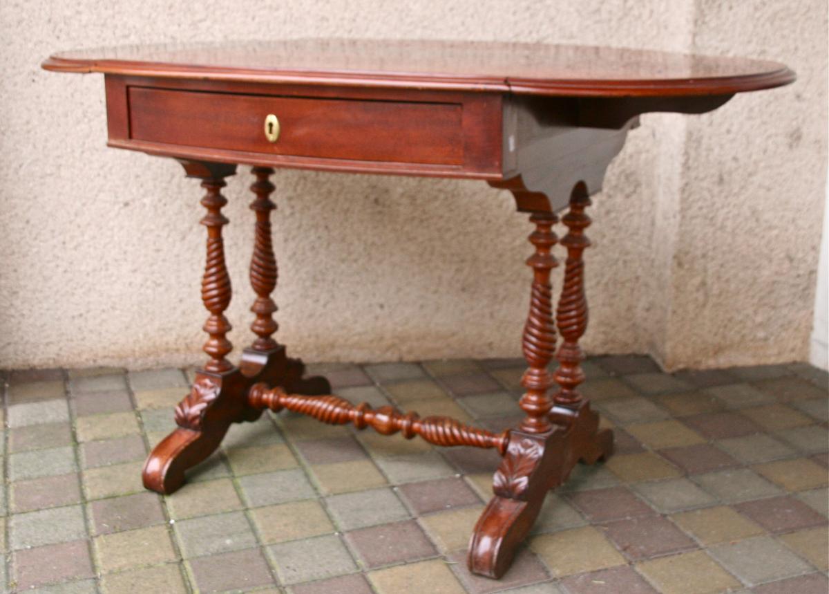 Table Bureau à Volets En Acajou, Anglais XIXème-photo-1