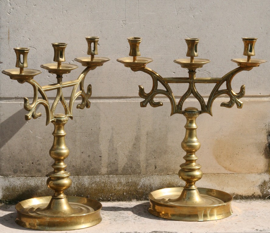 Pair Bronze Candlesticks-photo-1