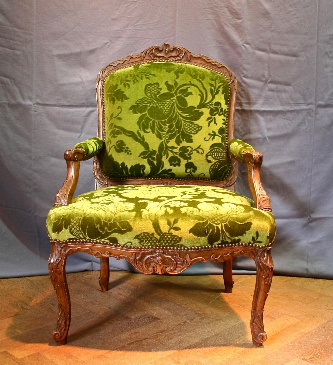 Pair Of Armchairs In The Queen XVIII Louis XV Flat Backrest-photo-2