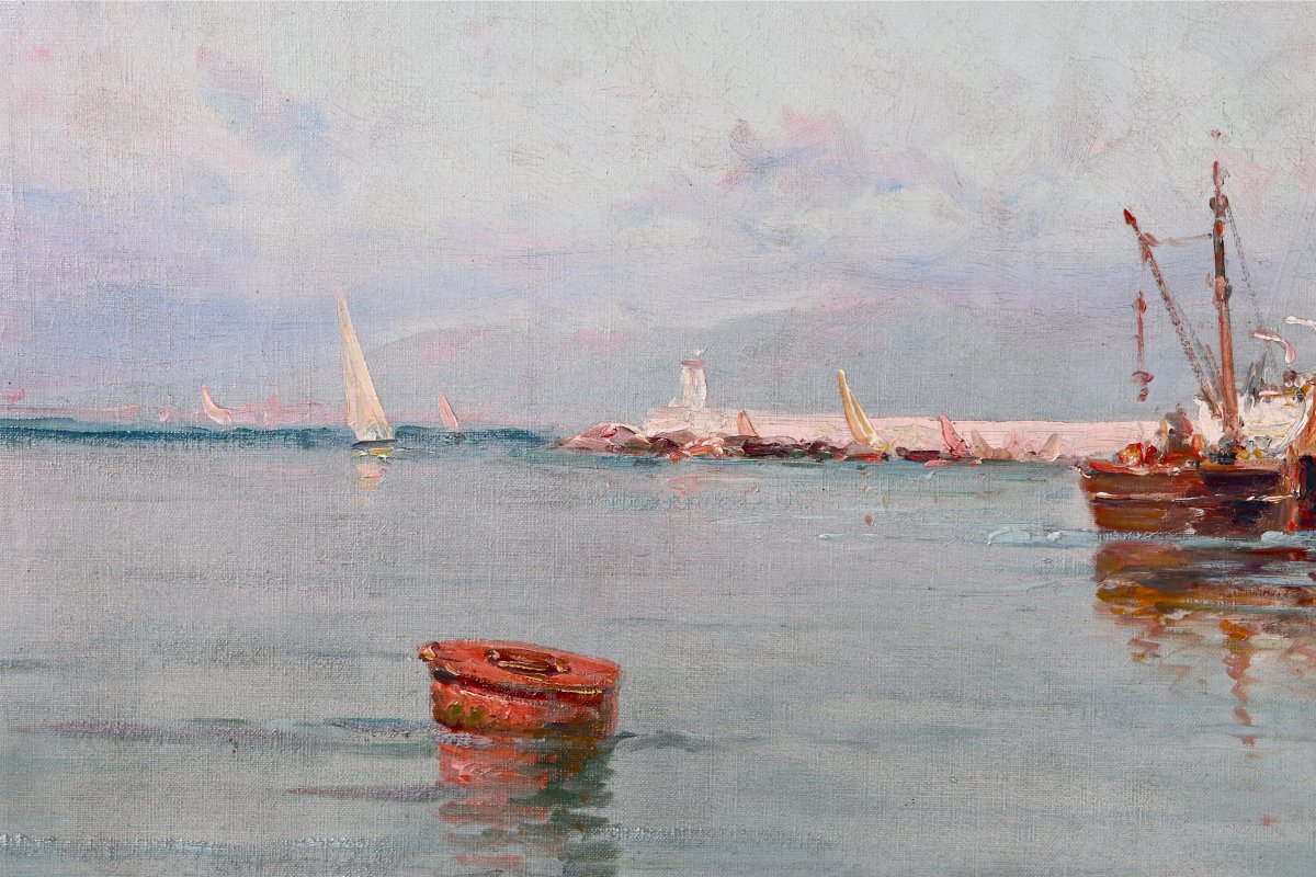 Painting By Henri Malfroy Dit Savigny Port De Cannes-photo-1