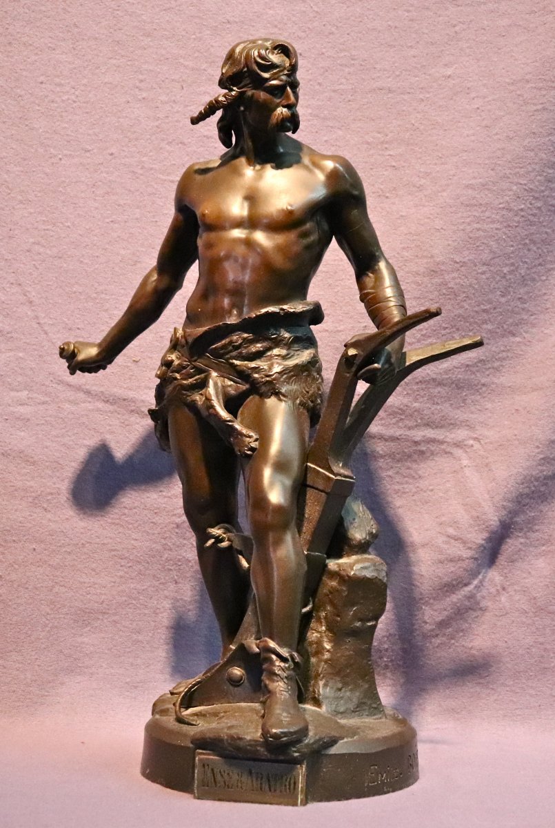 Bronze XIXème Ense Et Aratro d'Émile Boisseau 