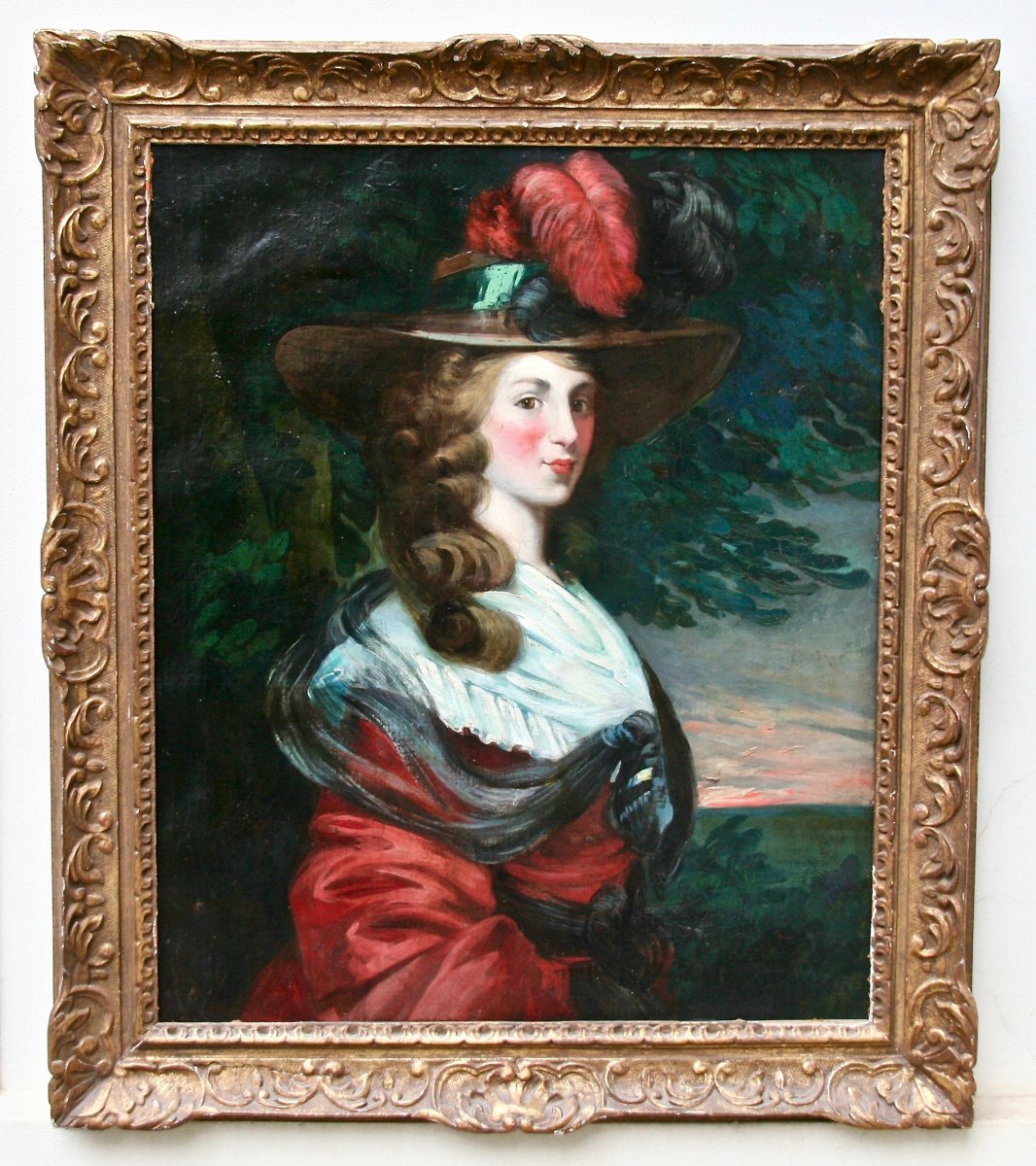 Peinture XIXème Portrait De Jeune Femme Anglaise-photo-7