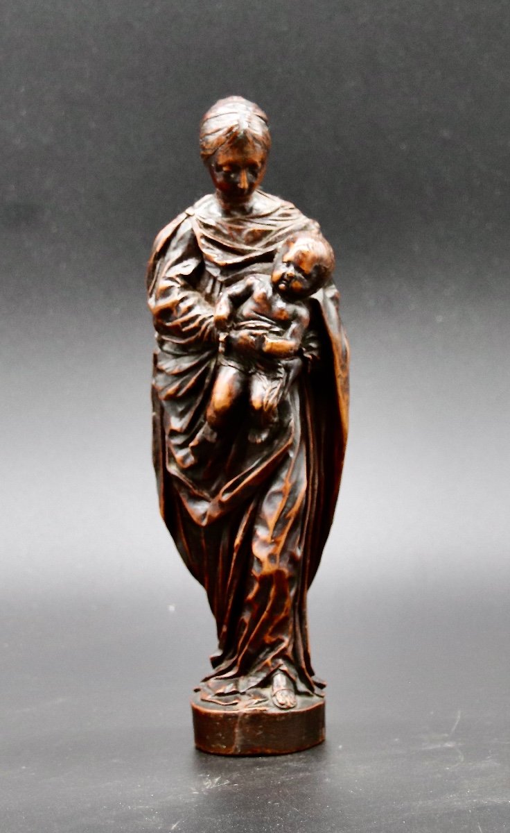 Virgin And Child In Boxwood XVIIIth