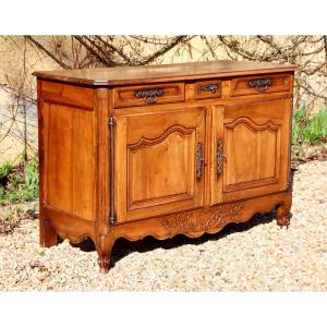 18th Century Walnut Buffet With 2 Doors And 3 Drawers