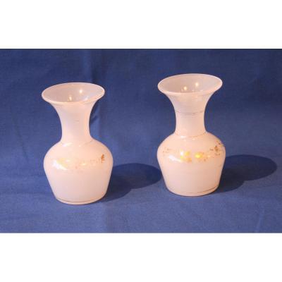 Pair Of Vases Opaline