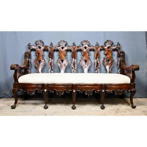 18th Century Colonial Bench From South America In Rosewood