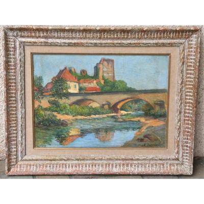 Peinture Vue Du Lot Par Cazenave