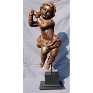 Large 18th Century Putto In Walnut