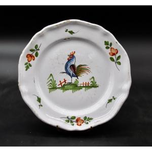 Earthenware Dish With Rooster Decor 