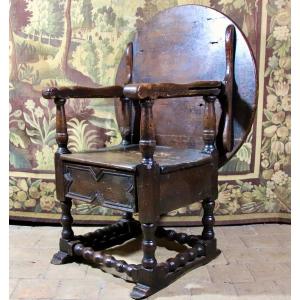 Armchair With Table Forming System, 17th Century 
