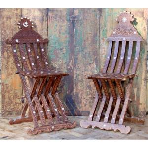 Pair Of 19th Century Syrian Folding Chairs