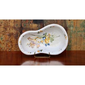 18th Century Earthenware Bidet From Franche Comté With Flower Decor
