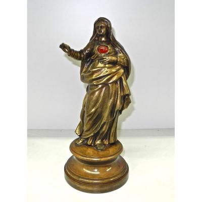 Vierge d'Augsburg XVIème En Bronze 