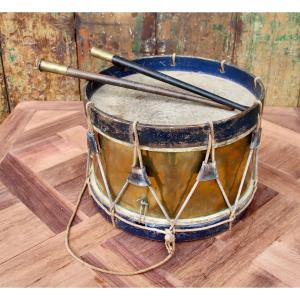 19th Century Drum With Its Sticks 