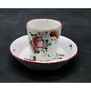 18th Century Moustier Cup And Saucer