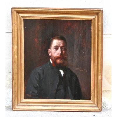 Portrait d'Homme Sur Panneau XIXème