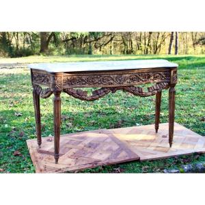 Large Curved Console 19th Century Louis Style 