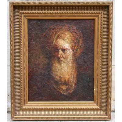 Painting XXth Start "bearded Man In Turban"
