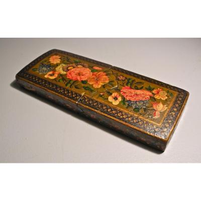 Persian XIXth Case With Painted Flowers Decor