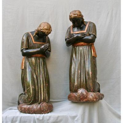 Pair Of Italian Polychrome Statues XVIII