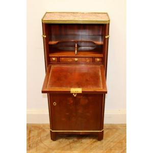 18th Century Inlaid Children's Secretary Stamped Gilbert