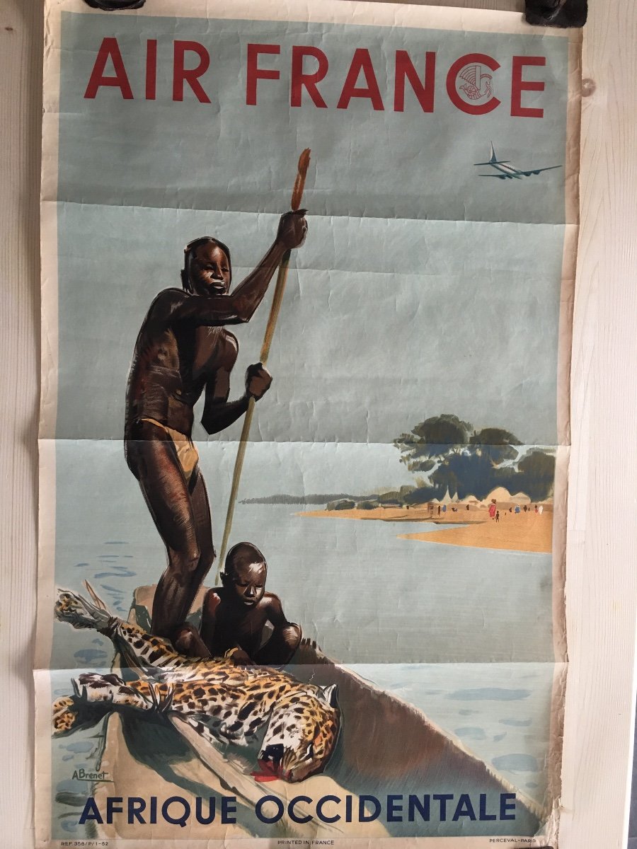 Air France Poster For Africa Around 1960
