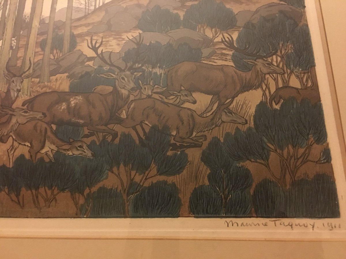 Maurice Taquoy 2 Hunting Scenes (1911)-photo-3