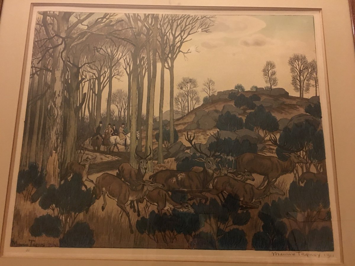 Maurice Taquoy 2 Hunting Scenes (1911)-photo-4