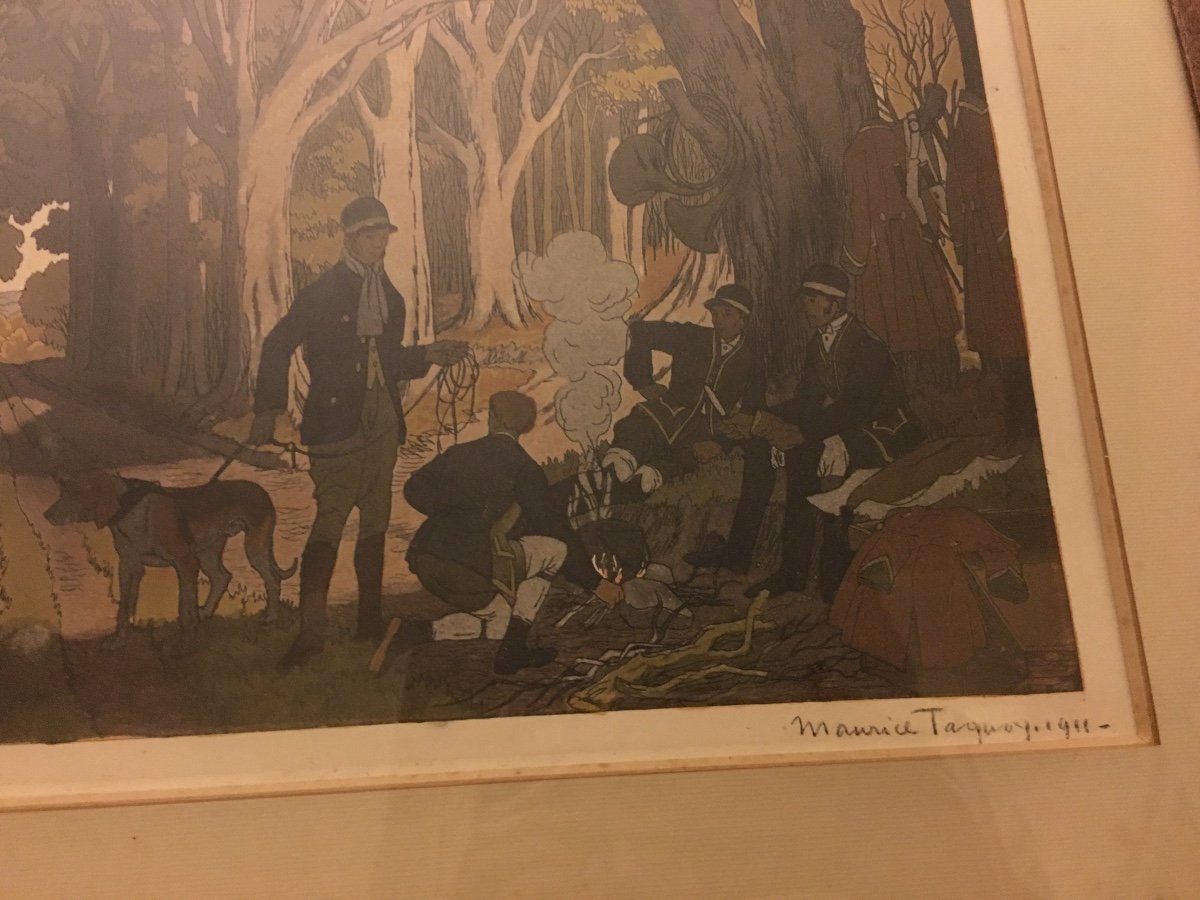 Maurice Taquoy 2 Hunting Scenes (1911)-photo-2