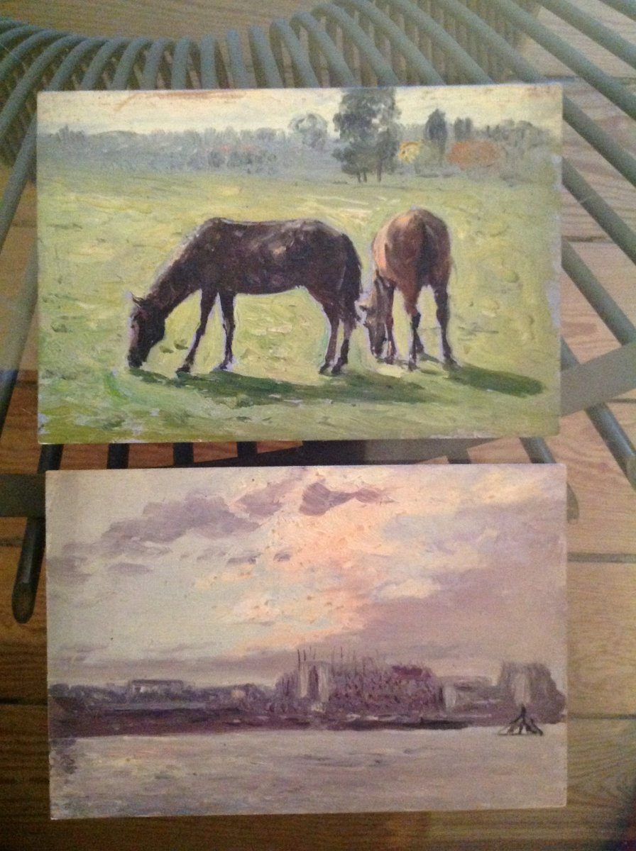 Enrique Atalaya (1851-1913): 19 Oils On Visiting Card. Mostly Paris Views.-photo-1