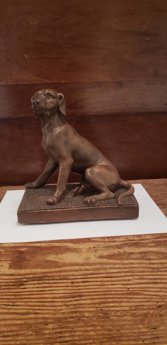 Terracotta Dog / Castelnaudary Factory / Early 20th Century