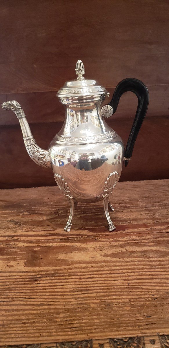 Silver Metal Teapot/coffee Maker/empire Style/20th Century