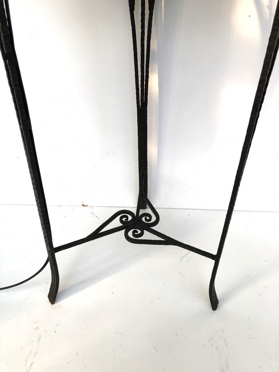 Art Deco Wrought Iron Bolster Pedestal-photo-4