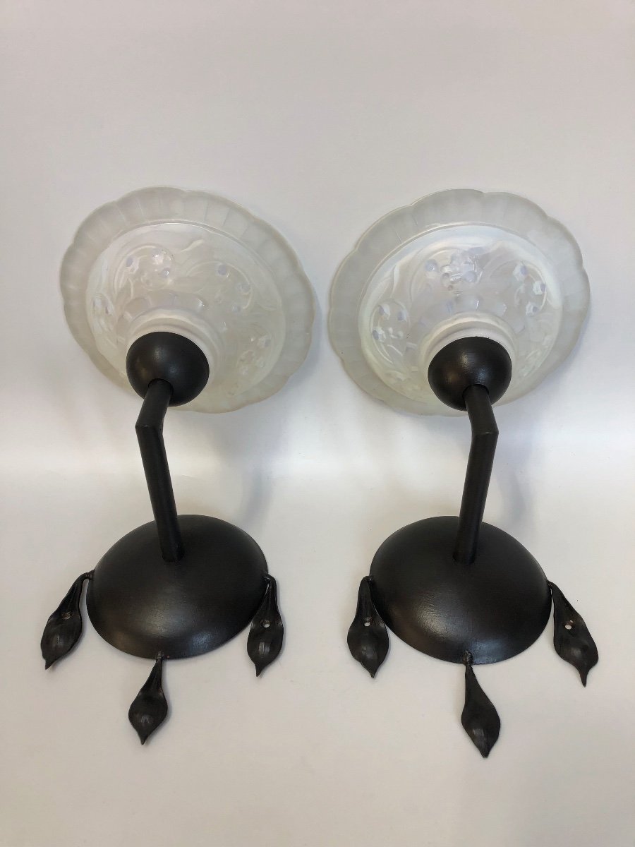 Pair Of Art Deco Sconces Attributed To Maynadier-photo-8