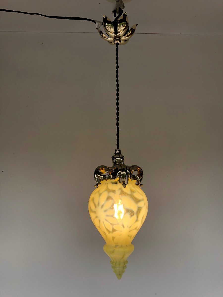 Was Benson And James Powell Art Nouveau Pendant Lamp-photo-6