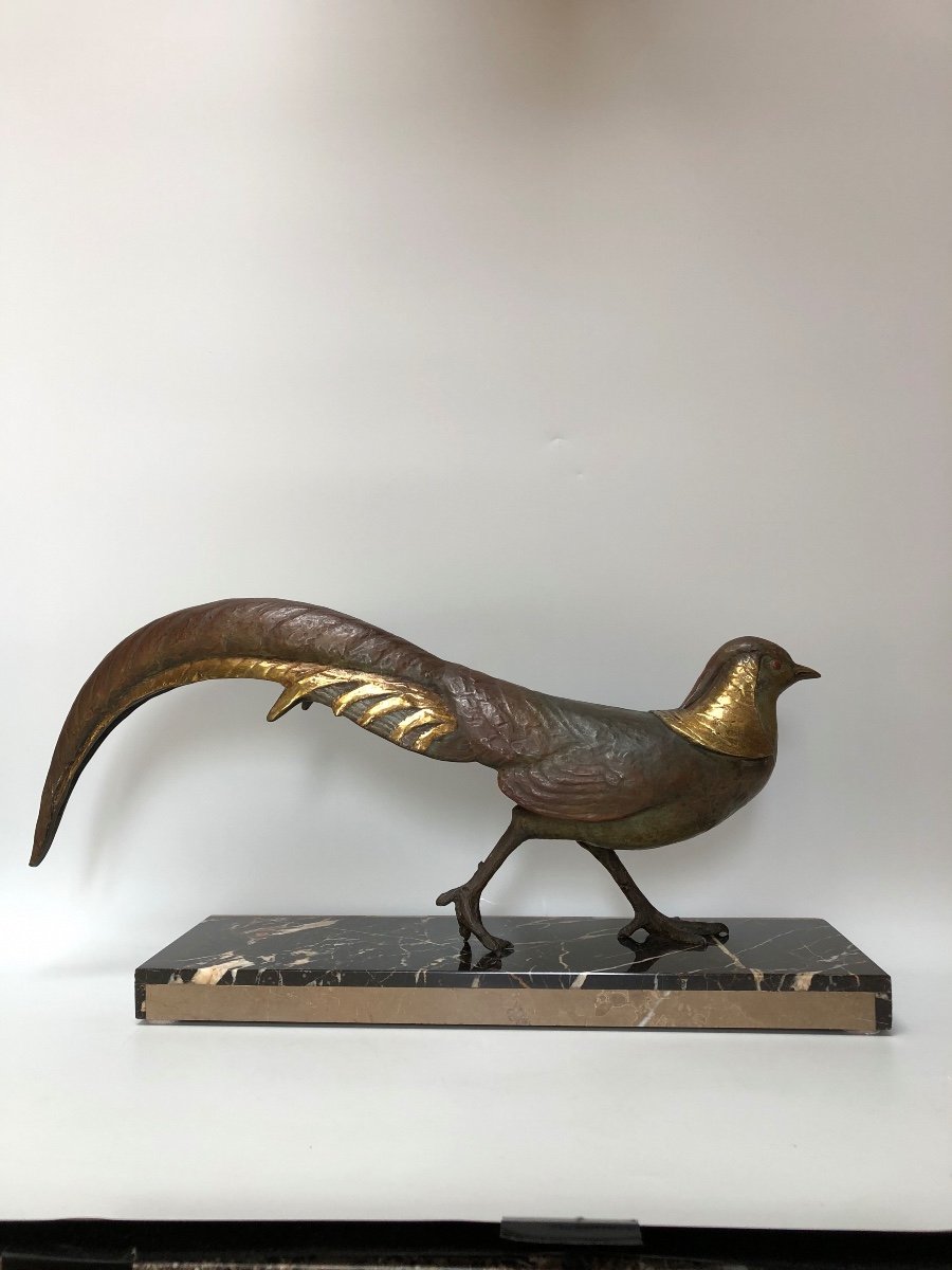 Art Deco Bronze Sculpture Signed L. Carvin-photo-2