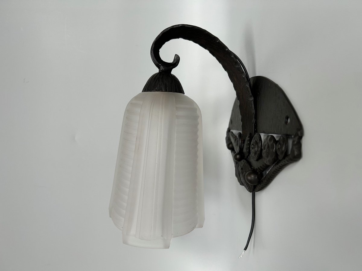 Petitot Pair Of Art Deco Sconces -photo-3