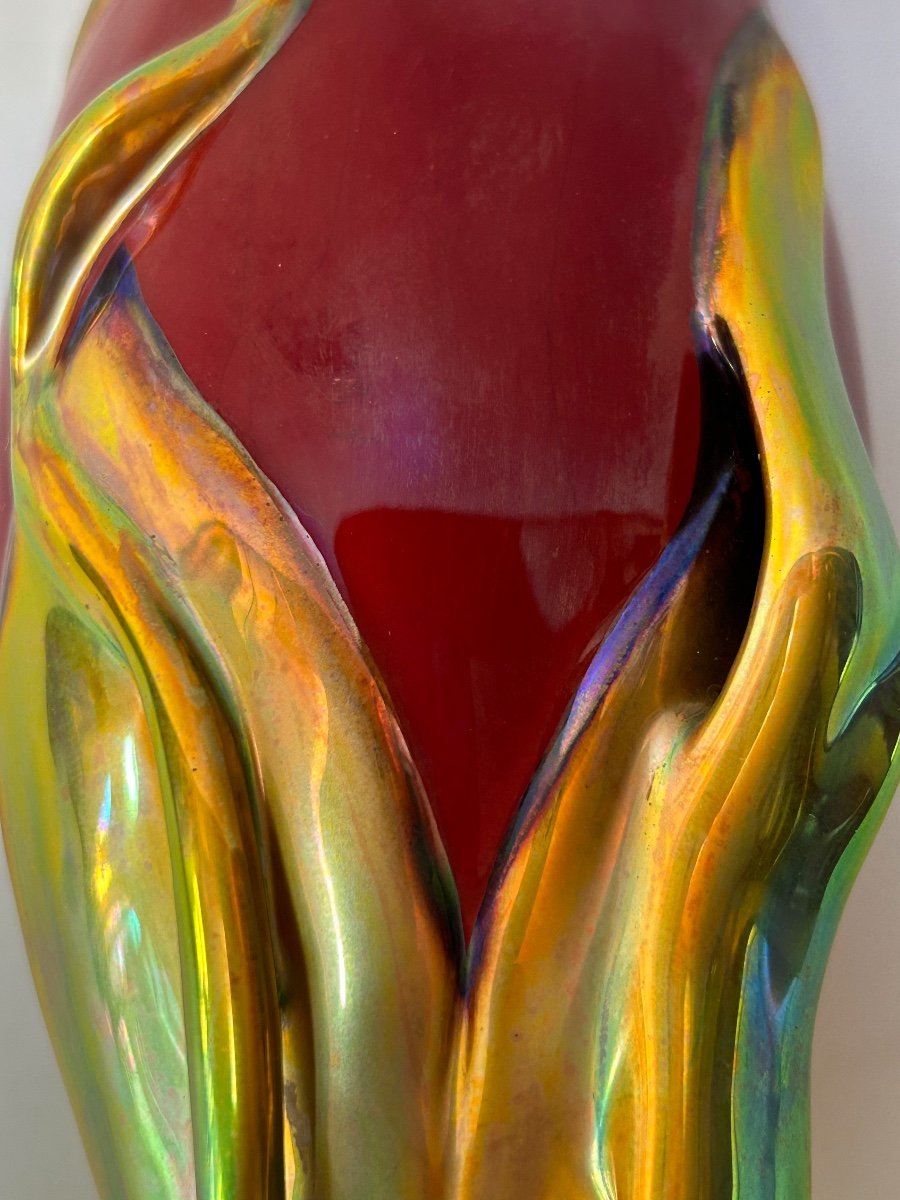 Zsolnay Pecs Vase Tulipe Art Nouveau -photo-7