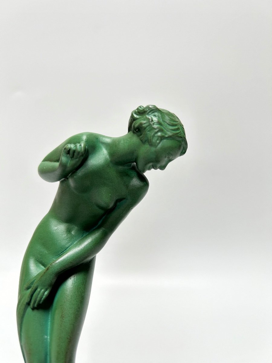 Max Le Verrier Art Deco Sculpture Surprise Model By R. Guerbe-photo-1