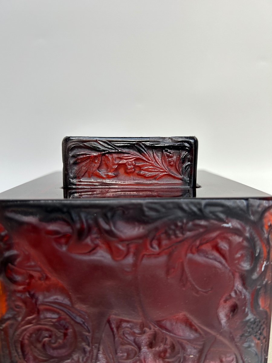 René Lalique Inkwell Model Aux Biches Red Created In 1913-photo-6