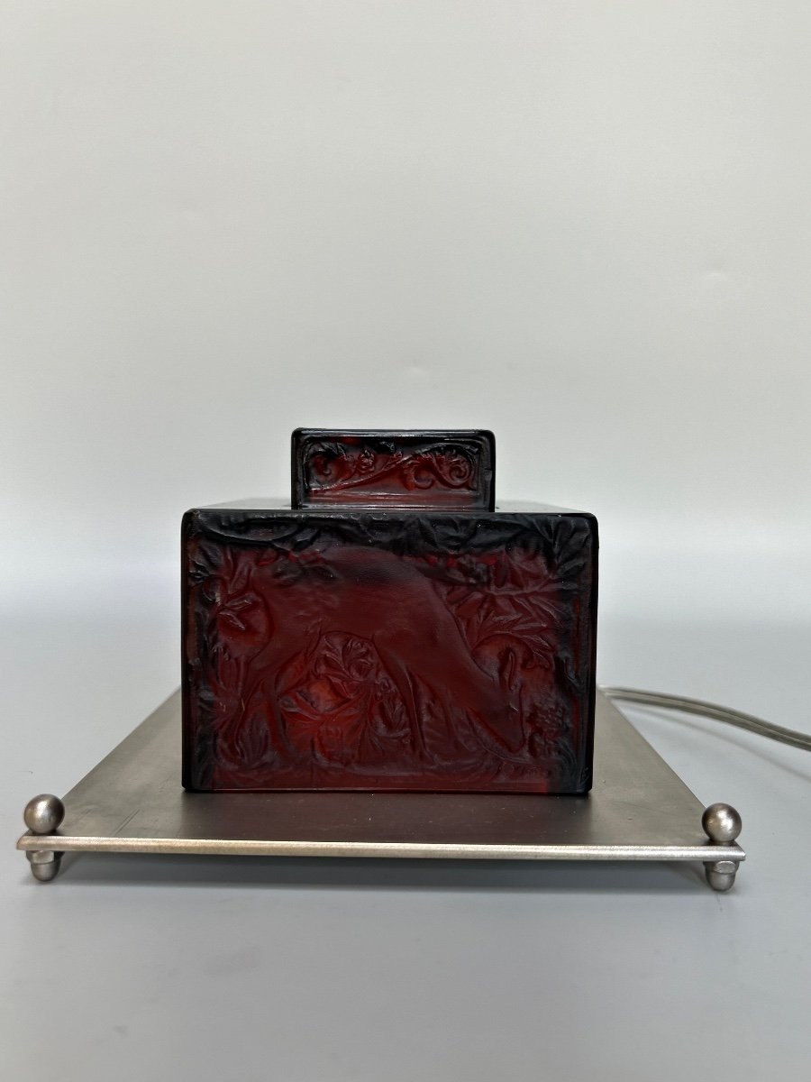 René Lalique Inkwell Model Aux Biches Red Created In 1913