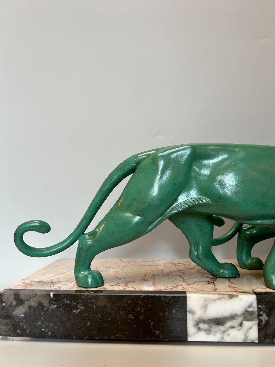 Art Deco Panther Sculpture By Leducq -photo-2