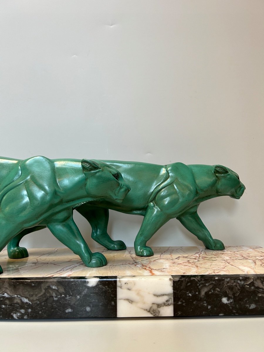 Art Deco Panther Sculpture By Leducq -photo-3